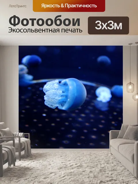 Фотообои круглый медузы