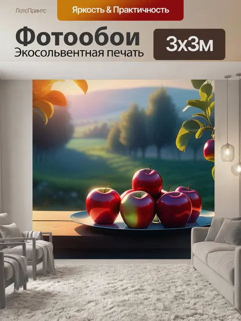 Фотообои пейзаж с яблоки красивый