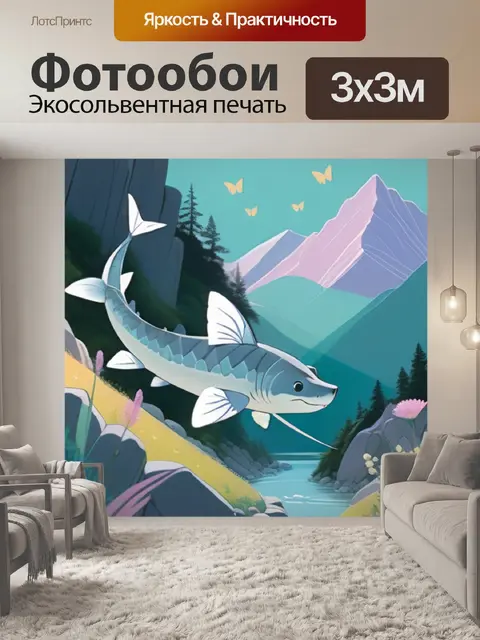 Фотообои осётр в горах