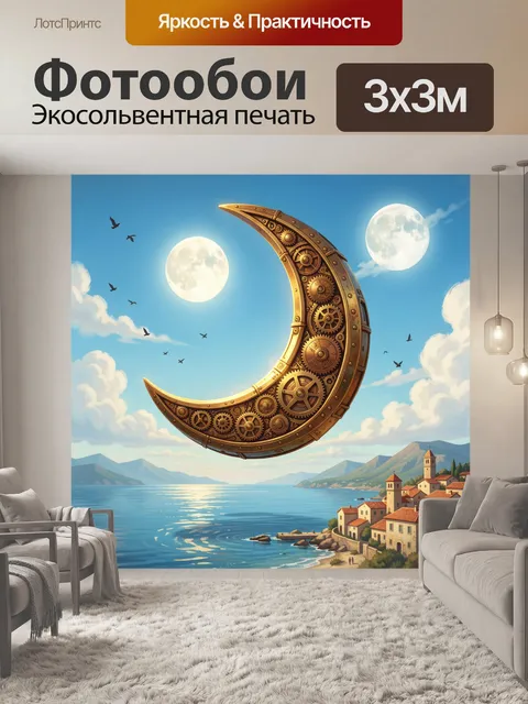 Фотообои Бронзовый полумесяц над бухтой