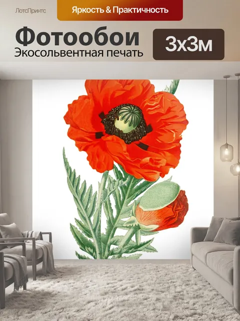 Фотообои Винтажные иллюстрации искусства цветы