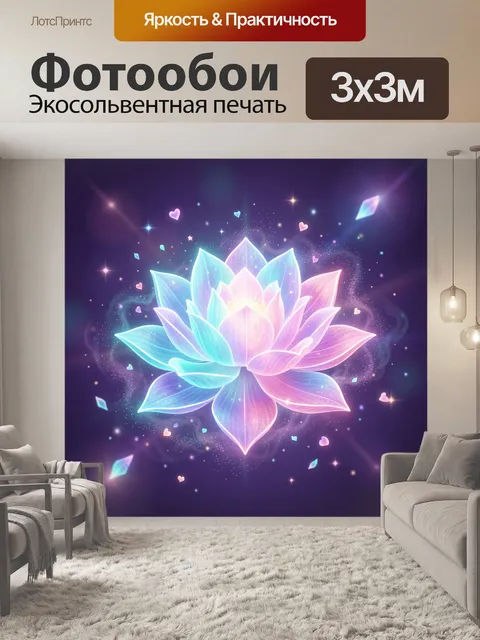 Фотообои Светящийся лотос в космосе