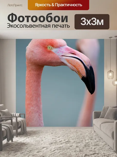 Фотообои Розовый фламинго