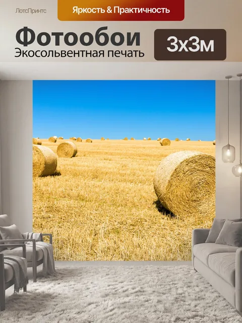 Фотообои Тюков соломы и голубое небо.