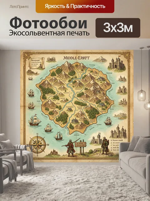 Фотообои Фэнтезийная карта срединных земель