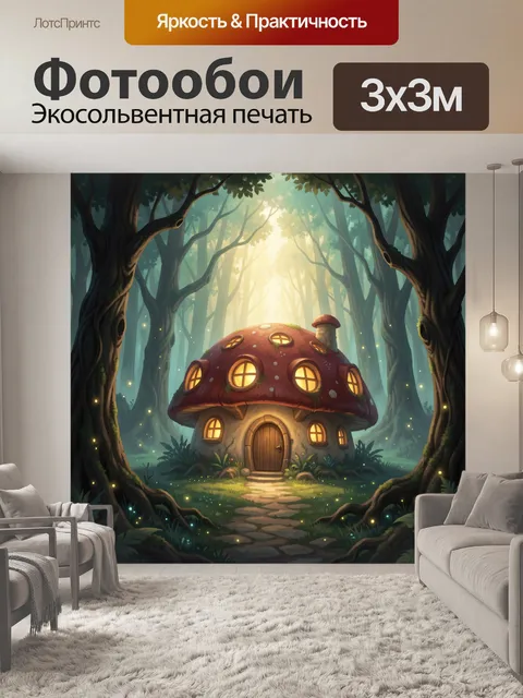 Фотообои Сказочный домик в лесу
