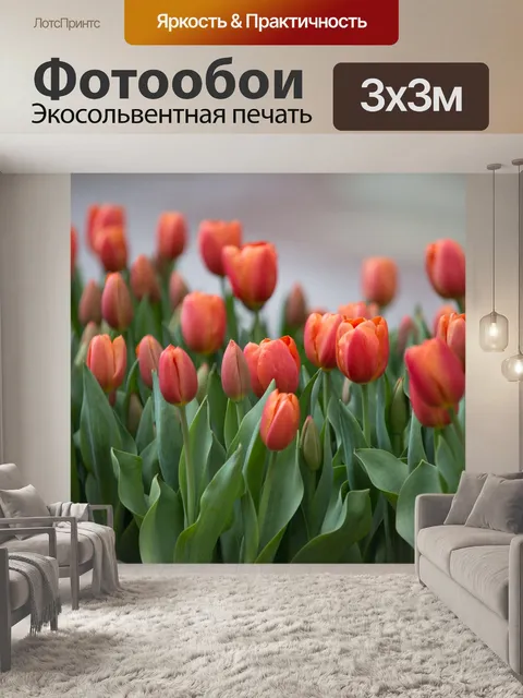 Фотообои Красные цветы