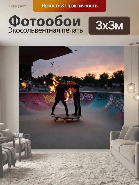 Фотообои ветреный городской скейт-парк