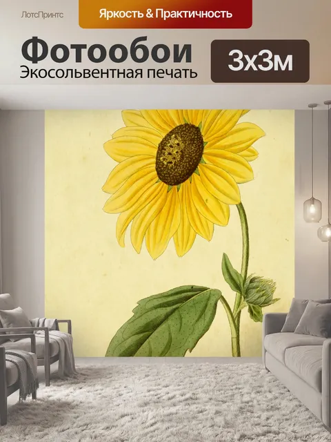 Фотообои Подсолнечное Винтажное Искусство