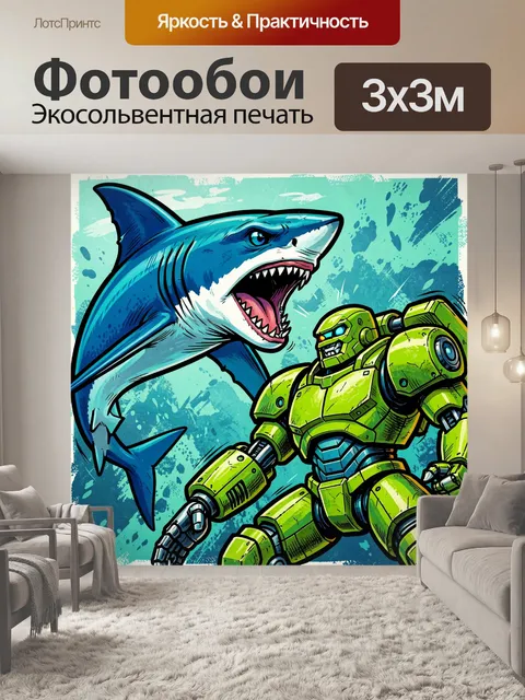 Фотообои Морской монстр и боевой андроид