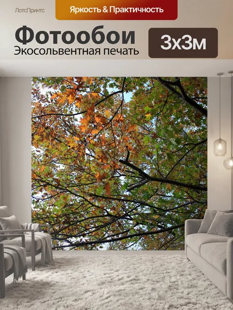 Фотообои ржавчины-оранжевый осенние листья