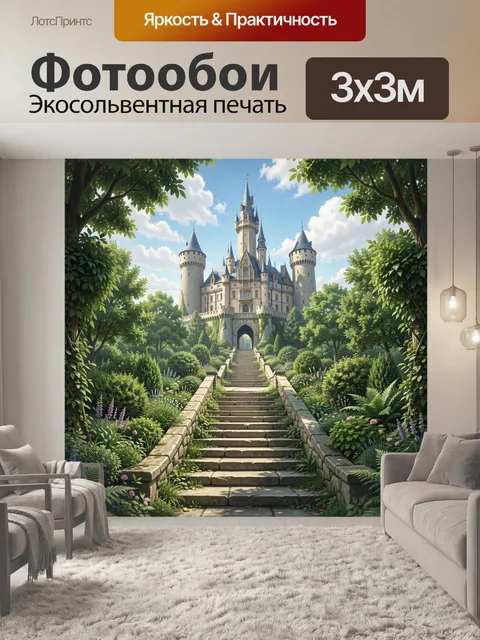 Фотообои Замок на вершине сада