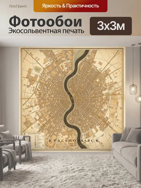 Фотообои Карта города с рекой