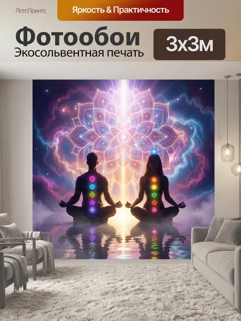 Фотообои Медитация чакр в космосе