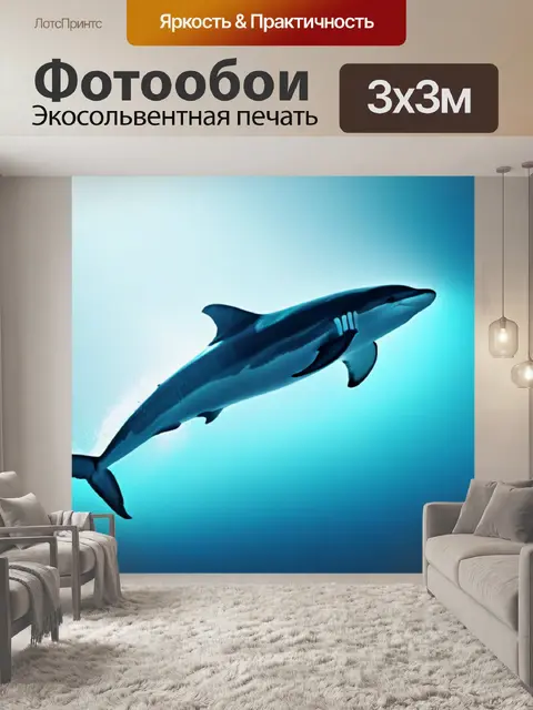 Фотообои с дельфином минимал