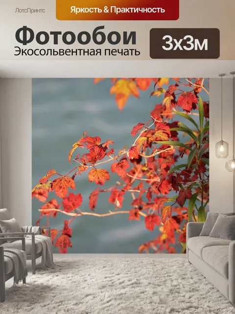 Фотообои Красные листья