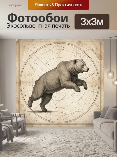 Фотообои Медведь на звездной карте