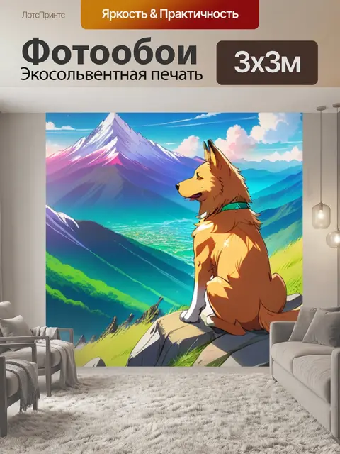 Фотообои собака в горах
