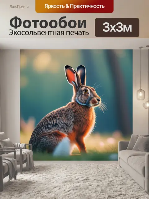 Фотообои с зайцем минимал