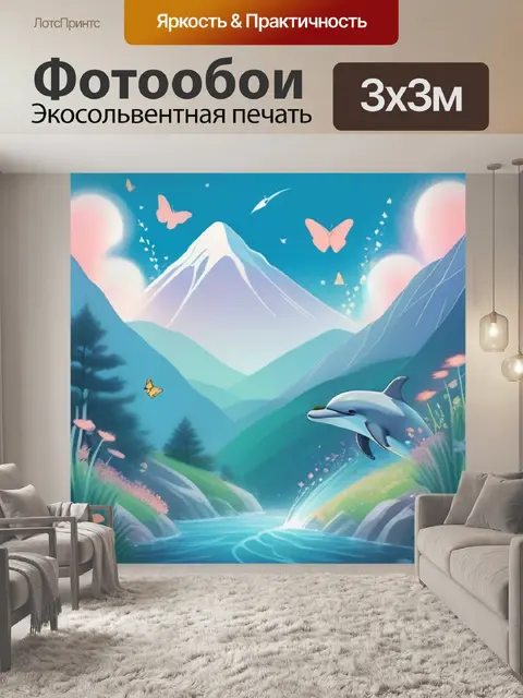 Фотообои дельфин в горах