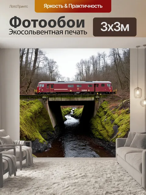 Фотообои мост через старое заброшенное русло реки