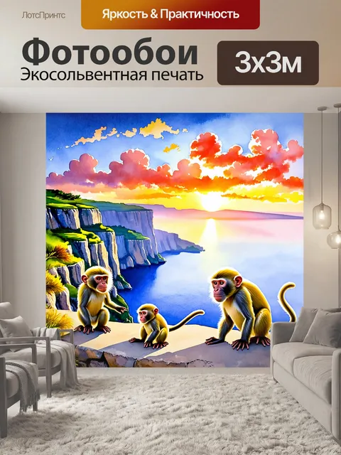 Фотообои гибралтар с его величественными скалами служит фоном для группы диких обезьян, исследующих окрестности