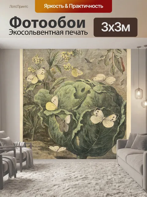 Фотообои Папийон бабочка винтаж старый