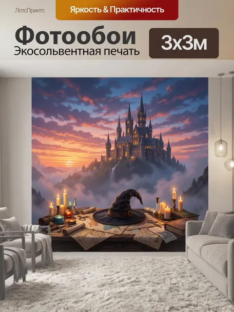Фотообои Волшебный замок на закате