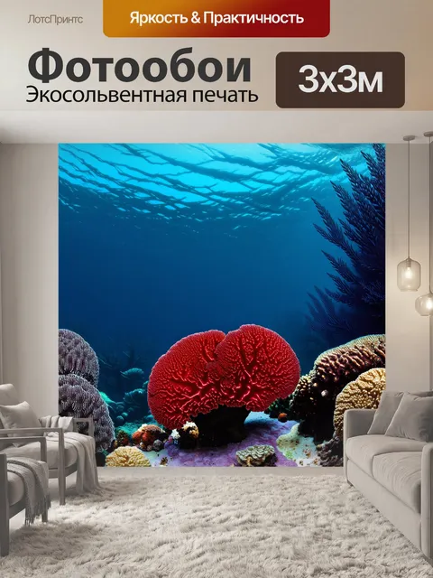 Фотообои красное и черное сокровище в подводном мире с роскошными кораллами и шедеврами природы