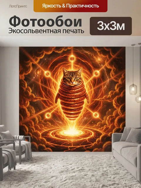 Фотообои Космический кот в энергетическом сиянии