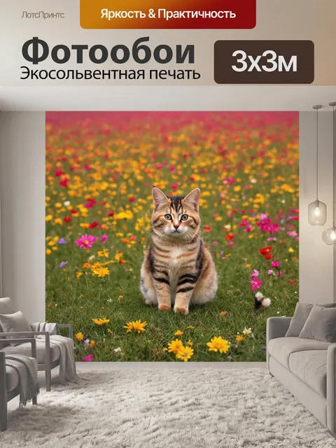 Фотообои поле сказочных цветов