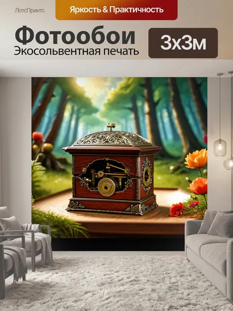 Фотообои механизм музыкальной шкатулки с детализированными элементами