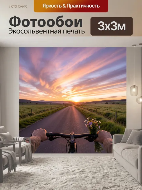 Фотообои Полевой путь на закате