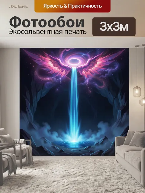 Фотообои Космический разлом с перьями