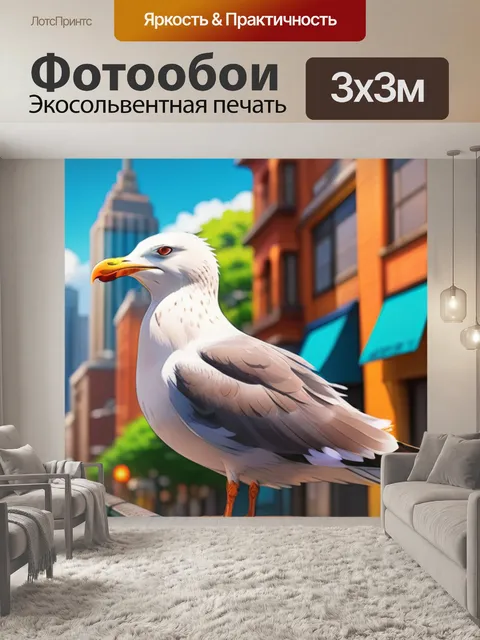 Фотообои чайка в городе