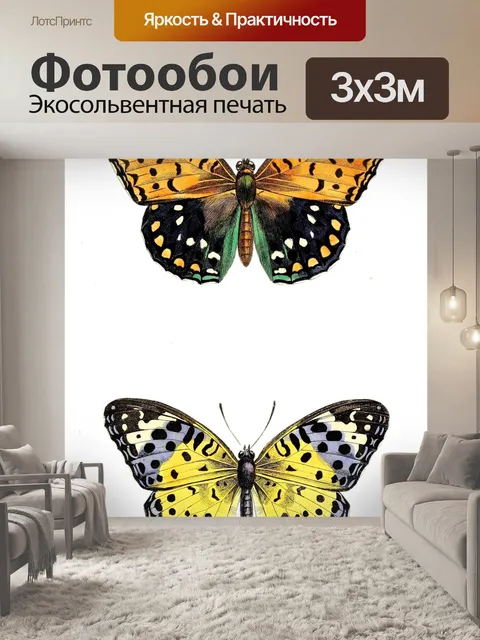 Фотообои Бабочка мотылек винтажное искусство