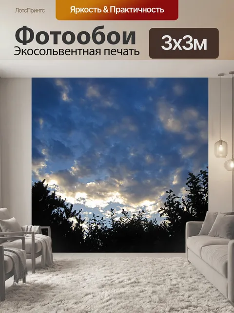 Фотообои растительность в силуэте с сиянием