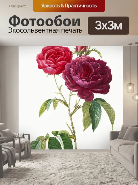 Фотообои Цветочная роза винтажное искусство