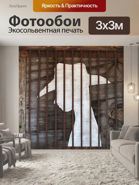 Фотообои Силуэт ковбоя за решеткой