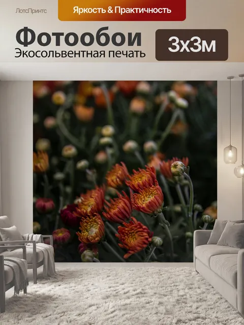 Фотообои Осенние цветные цветы