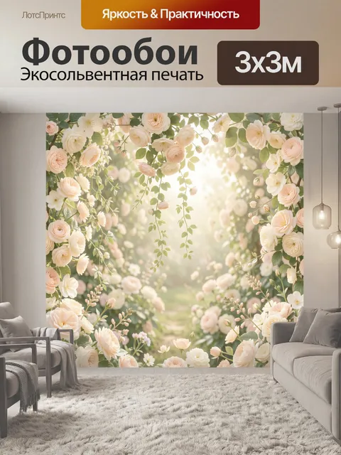 Фотообои Садовая арка из роз