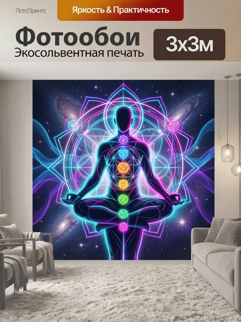Фотообои Силуэт с чакрами