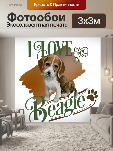 Фотообои Плакат с собакой бигль