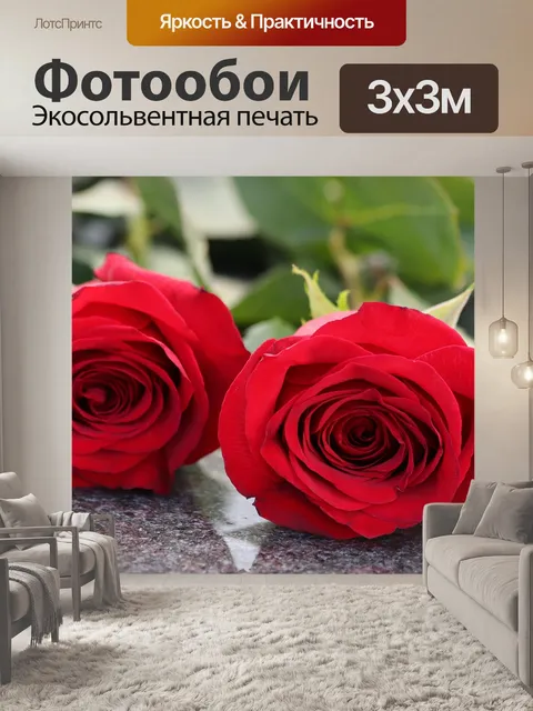 Фотообои Две красные розы