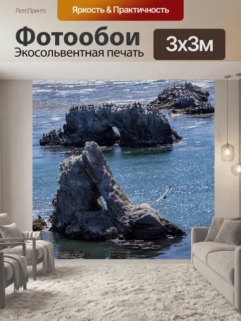 Фотообои Скалы покрыты морскими птицами