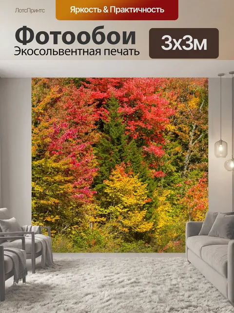 Фотообои Осенние деревья у реки
