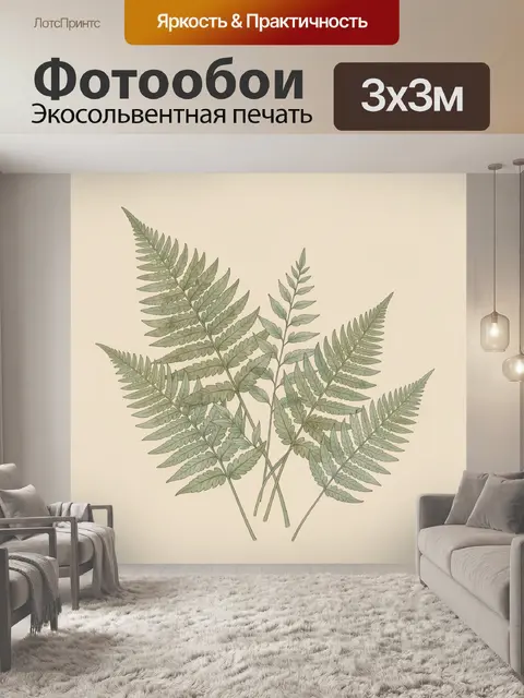 Фотообои Нежные папоротниковые листья