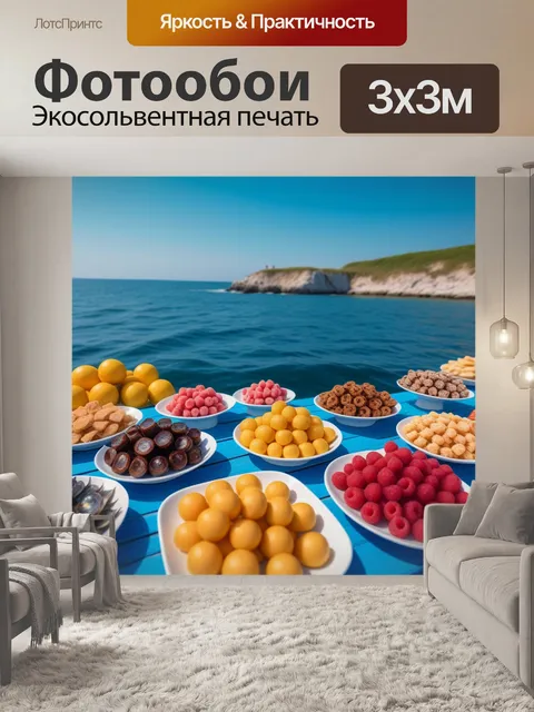 Фотообои рыбалка и свежие угощения у моря