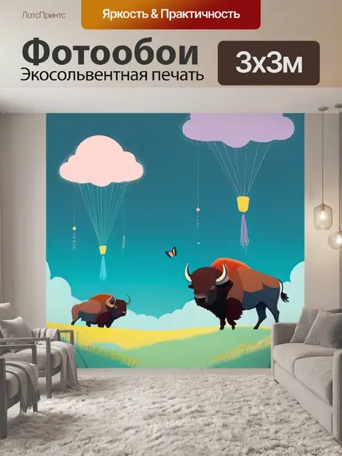Фотообои зубр минимализм