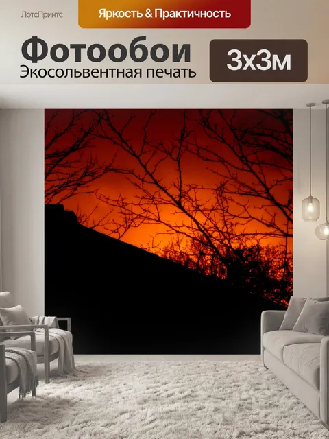 Фотообои Строительство Силуэт на закате